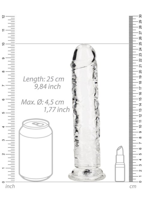 Przejrzyste realistyczne dildo z przyssawką dla głębokich doznań – 23 cm