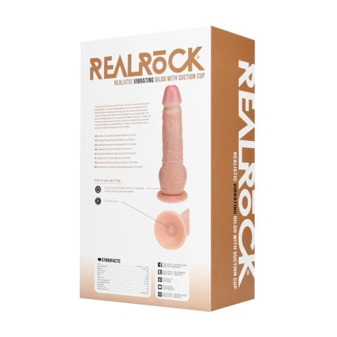 Wibrujące Realistyczne Dildo z Jądrami – 25 cm – Odcień Cielisty