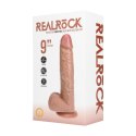 Wibrujące realistyczne dildo z jądrami 23 cm - odcień cielisty