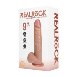 Wibrujące realistyczne dildo z jądrami 23 cm - odcień cielisty