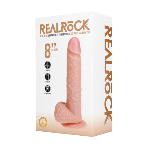 Realistyczne Dildo Wibrująco-Pulsacyjne z Jądrami RealRock® – 20,5 cm, Cieliste