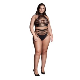 Carpo XLVI – Dwuczęściowy Komplet Plus Size: Crop Top z Wysokim Dekoltem i Majtki