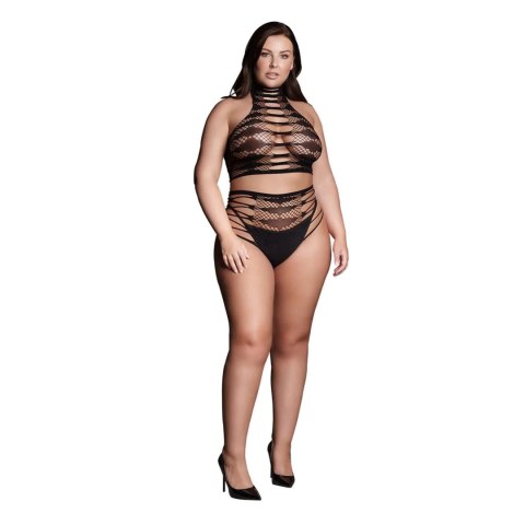 Carpo XLVI – Dwuczęściowy Komplet Plus Size: Crop Top z Wysokim Dekoltem i Majtki