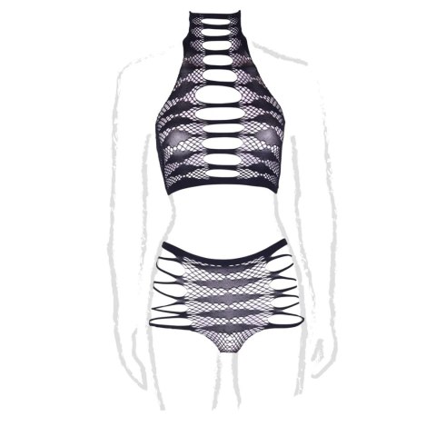 Carpo XLVI – Dwuczęściowy Komplet Plus Size: Crop Top z Wysokim Dekoltem i Majtki