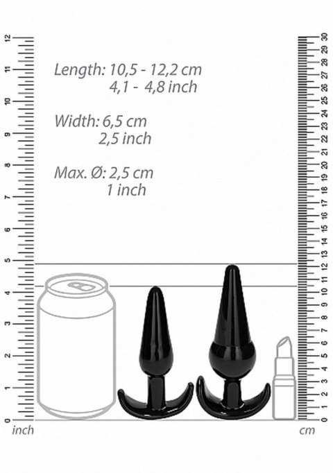 Zestaw Czterech Zatyczek Analnych NO. 80 - Czarne