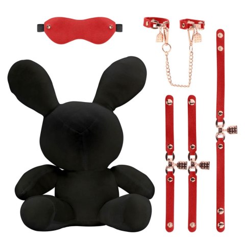Aksamitny Królik Bondage - Duży - Czarny