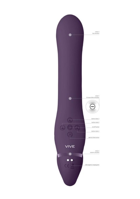 Ai – Bezpaskowy Strap-on z Podwójnymi Wibracjami i Stymulacją Falą Powietrza