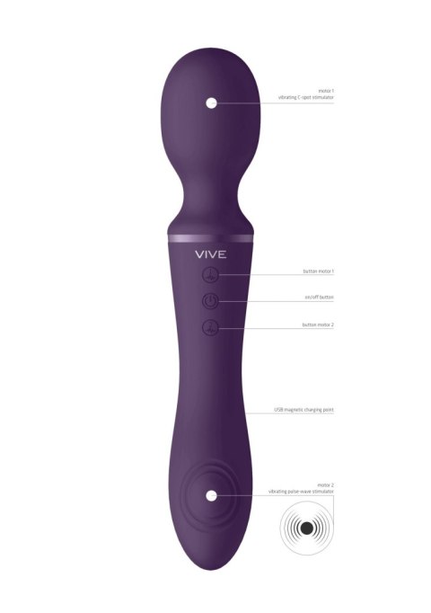 Enora – Fioletowy Wibrator Różdżkowy z Podwójną Stymulacją
