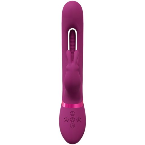 Mika – Wibrator Króliczek Trzyramienny z Falującym Języczkiem G-spot – Różowy