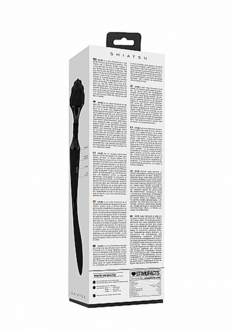 Elegancki Wibrator-Różdżka Shiatsu z Elastyczną Główką - Czarny