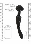 Elegancki Wibrator-Różdżka Shiatsu z Elastyczną Główką - Czarny