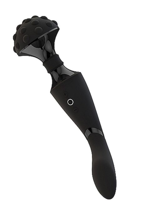 Elegancki Wibrator-Różdżka Shiatsu z Elastyczną Główką - Czarny