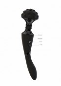 Elegancki Wibrator-Różdżka Shiatsu z Elastyczną Główką - Czarny