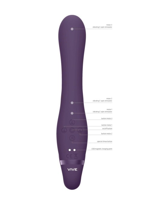 Suki – Fioletowy Wibrator bez Uprzęży dla Par