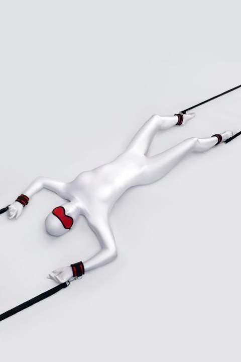 Zmysłowy zestaw bondage Anonymo z poliestru, czerwony