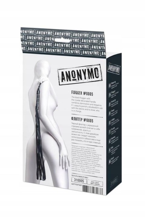 Anonymo Pejcz z Zamszu i Skóry, Czarny, 64 cm