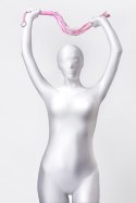 Anonymo pejcz z zamszu i skóry PU, różowy, 64 cm
