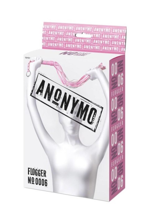 Anonymo pejcz z zamszu i skóry PU, różowy, 64 cm