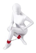 Anonymo Kajdanki skórzane, czerwone, 27 cm