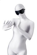 Maska Anonymo z czarnej skóry PU, 24 cm