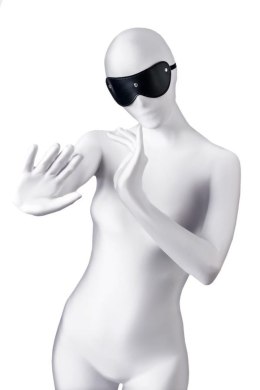 Maska Anonymo z czarnej skóry PU, 24 cm