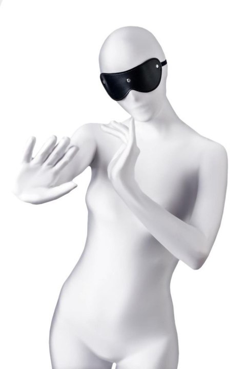 Maska Anonymo z czarnej skóry PU, 24 cm