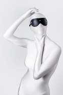 Maska Anonymo z czarnej skóry PU, 24 cm