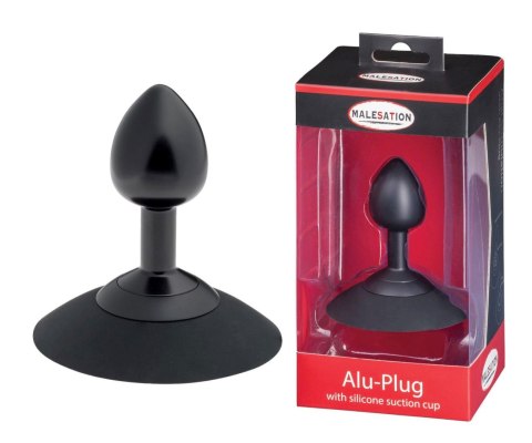 MALESATION Alu-Plug – Elegancki Czarny Korek Analny z Przyssawką