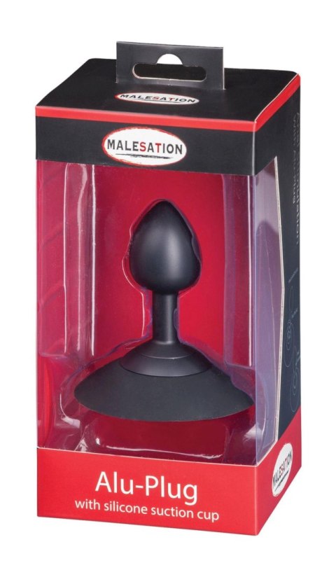 MALESATION Alu-Plug – Elegancki Czarny Korek Analny z Przyssawką