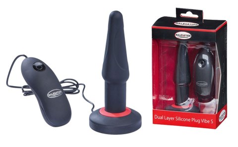 MALESATION Dwuwarstwowy Silikonowy Plug Analny Wibrujący S
