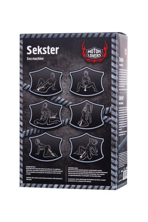 Luksusowa maszyna rozkoszy Sekster MotorLovers, czarny ABS, 29 cm