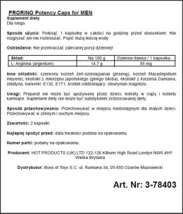 PRORINO Men Black Line – Kapsułki na Męską Potencję i Libido (2 szt.)