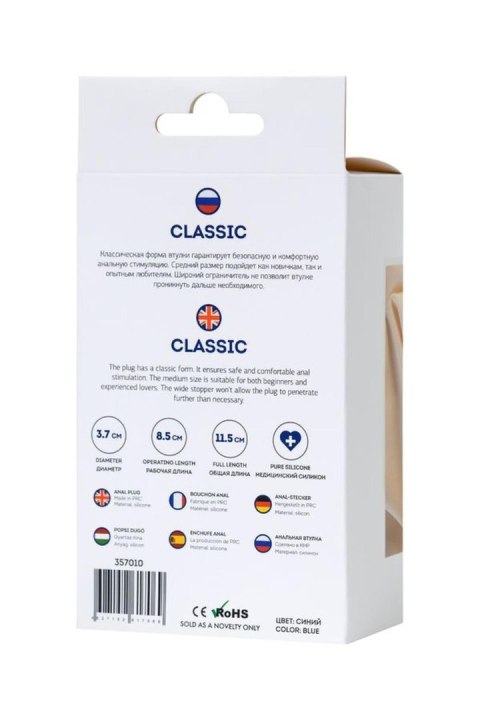 ToDo Klasyczny Plug Analny – Niebieski M