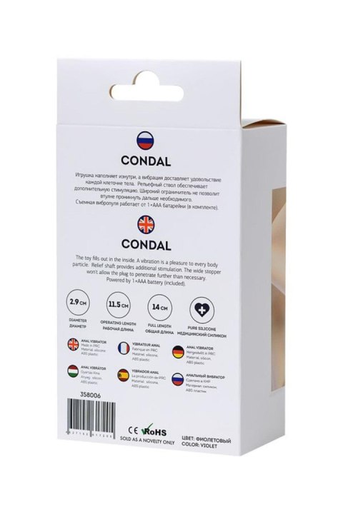 ToDo Condal Fioletowy Wibrator Analny