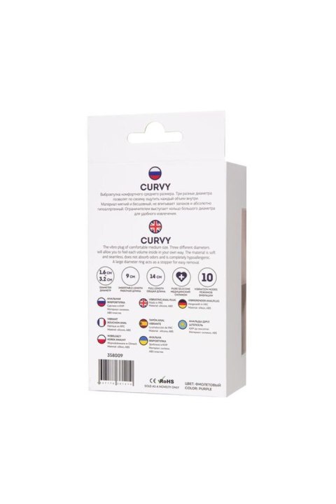 ToDo by Toyfa Curvy – Silikonowy plug analny, fioletowy, 14 cm, Ø 3,2 cm