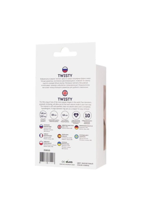ToDo by Toyfa Anal Plug Twisty, silikonowy, fioletowy, 14 cm, Ø 3.2 cm