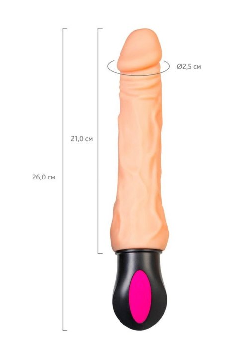 A-TOYS Realistyczny wibrator z podgrzewaniem, 12 trybów, giętki, TPE, ładowany USB