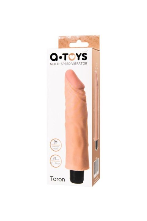 A-TOYS, Realistyczny wibrator TPE z płynną regulacją intensywności, 19 cm