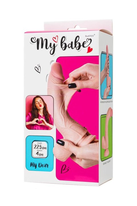 Dildo My Babe RealStick – cieliste, 22,5 cm (TPE)