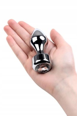 TOYFA Luksusowy Metalowy Korek Analny z Kryształem, Srebrny, 9,5 cm