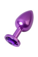 Elegancki Metalowy Korek Analny TOYFA z Ametystowym Kryształem