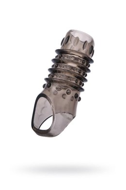 ToyFa XLover, Powiększająca Nakładka na Penisa, TPE, Przezroczysto-Czarna, 10,5 cm