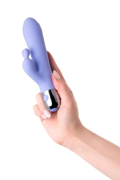 Wibrator Flovetta Crocus z podwójną stymulacją, silikonowy, fioletowy, 17,5 cm