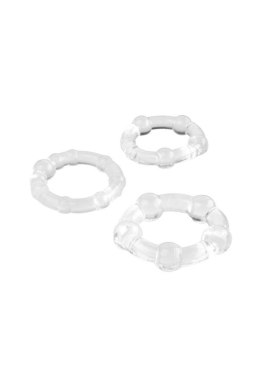 A-TOYS, Zestaw pierścieni erekcyjnych, 3 szt., TPE, transparentne, Ø 3,5 / 3 / 2 cm