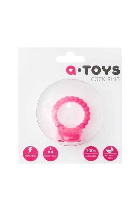 A-TOYS Silikonowy Wibrujący Pierścień Erekcyjny, Różowy, Ø3.5 cm