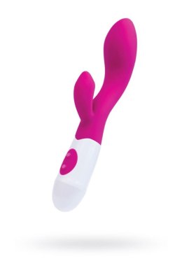 A-TOYS, Króliczek Fela – Wibrator z Silikonu ze Stymulatorem Łechtaczki, Różowy, 20.5 cm, 10 Programów, Baterie 2xAAA