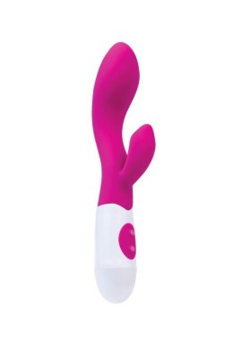 A-TOYS, Króliczek Fela – Wibrator z Silikonu ze Stymulatorem Łechtaczki, Różowy, 20.5 cm, 10 Programów, Baterie 2xAAA