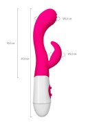 Wibrator Króliczek A-TOYS Nessy z Stymulatorem Łechtaczki, Silikonowy, Różowy, 20 cm, 10 Trybów Wibracji