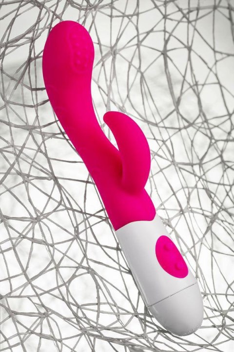 Wibrator Króliczek A-TOYS Nessy z Stymulatorem Łechtaczki, Silikonowy, Różowy, 20 cm, 10 Trybów Wibracji