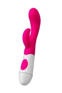 Wibrator Króliczek A-TOYS Nessy z Stymulatorem Łechtaczki, Silikonowy, Różowy, 20 cm, 10 Trybów Wibracji